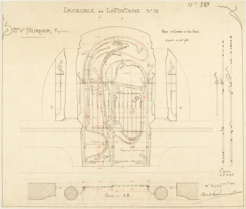 Hector Guimard - Paris 16e, 16, rue La Fontaine, Castel Béranger, propriété de M...