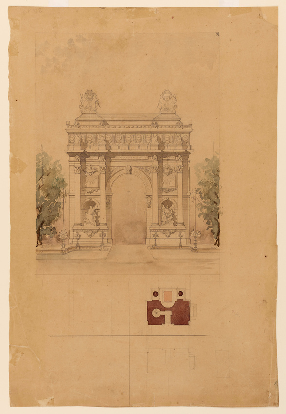 Hector Guimard - Beaux-arts : concours, projet pour un arc de triomphe rappelant...