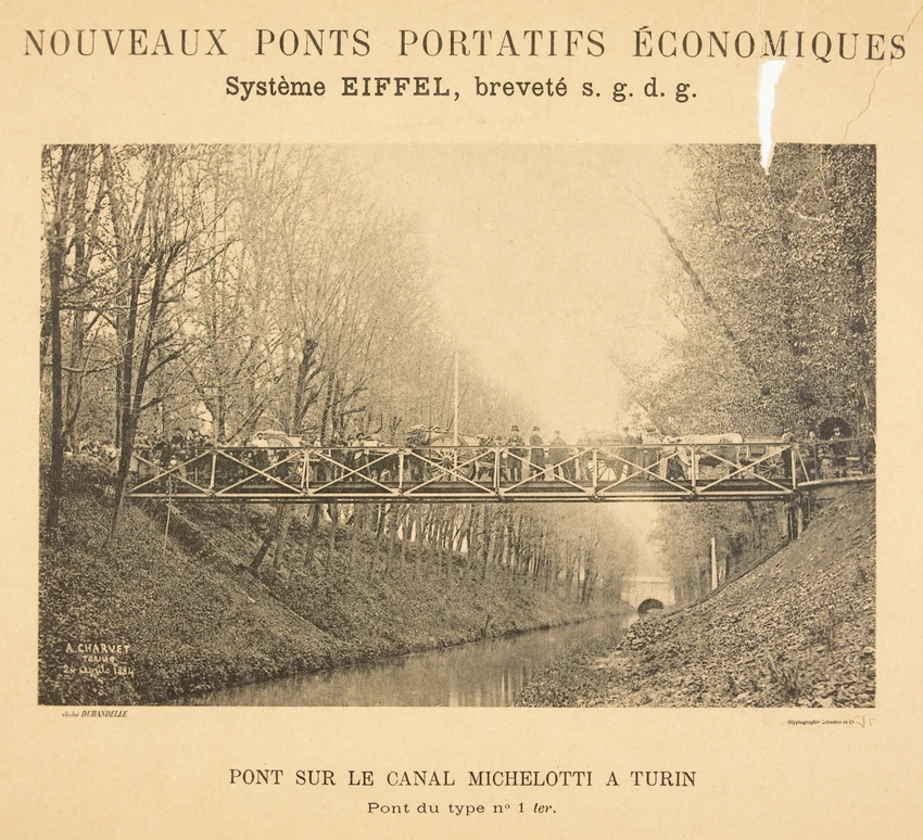 Le Pont sur le canal Michelotti à Turin, expérience du 24 avril 1884 - Louis-Emile Durandelle