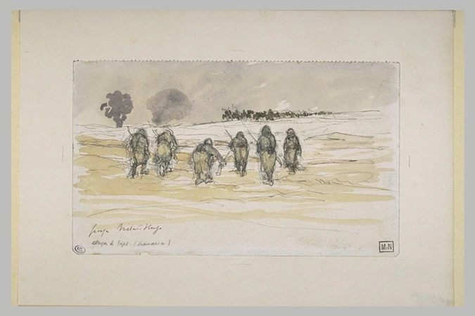 Georges Victor-Hugo - Soldats montant à l'assaut