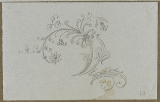 Emile Gallé - Modèles de décor : ornement floral ave fleur de lys
