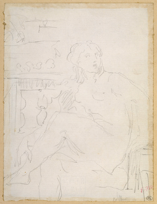 Edouard Manet - Femme nue, assise, de trois quarts à gauche, les jambes croisées