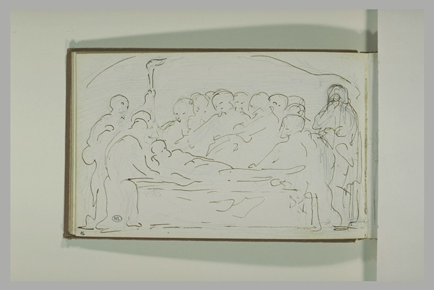Personnages veillant un mourant - Henri Chapu | Musée d'Orsay