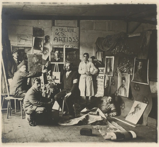 André de Boudinhon - Hommes dans l'atelier de peinture du camp, Holzminden