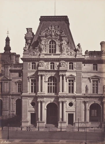 Edouard Baldus - Le Louvre, pavillon Mollien en travaux