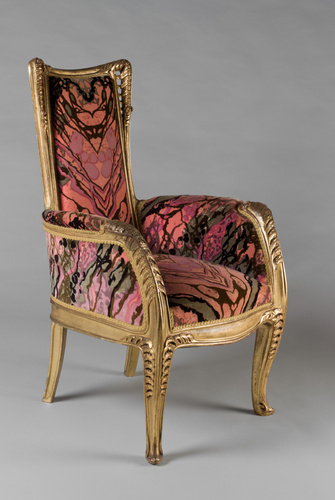Louis Majorelle - Fauteuil en bergère, décor de fougères