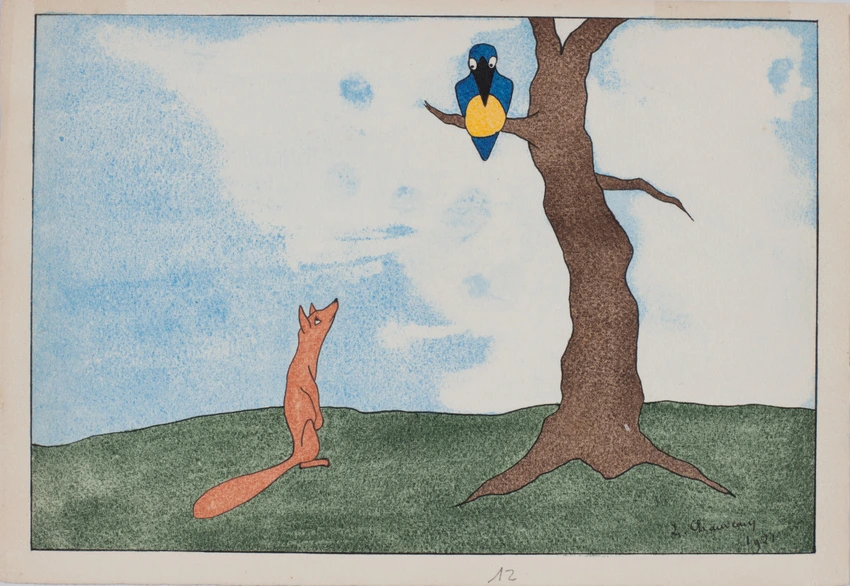 Fables de La Fontaine : Le Corbeau et le Renard - Léopold Chauveau