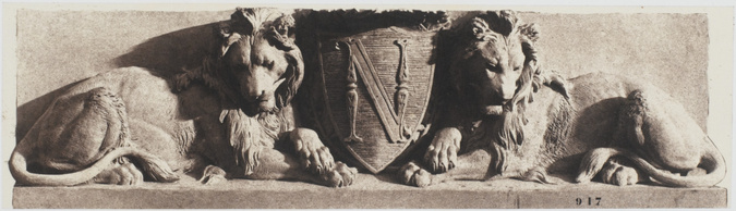 Édouard Baldus - Tympan des fenêtres du premier étage du pavillon Sully, décor d...