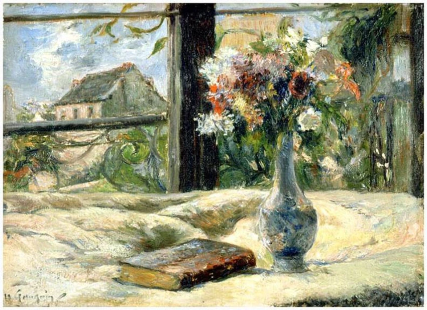 Nature morte. Vase de fleurs à la fenêtre - Paul Gauguin