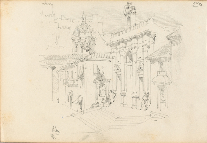 Louis Boitte - Une place avec une église