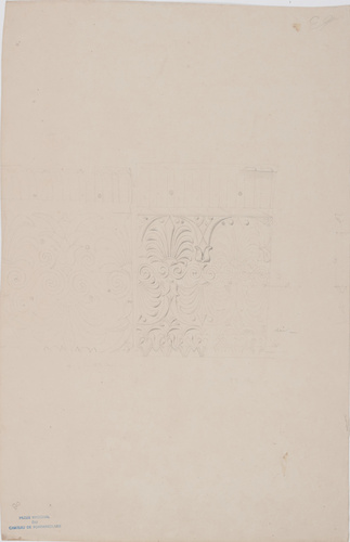 Louis Boitte - Etude de moulure (recto) ; Scène à l'antique (verso)