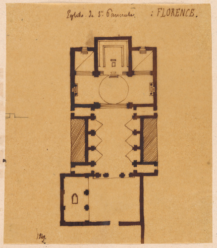 Edouard Villain - Plan de l'église Saint Pancrace à Florence
