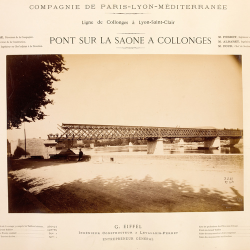André Victoire - Le Pont sur la Saône, à Collonges, en construction, le 3 août 1...