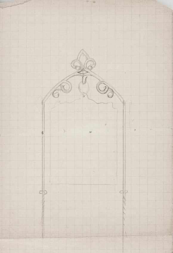 Enguerrand du Suau de la Croix - Porte médaille à motif de volutes et fleur de l...