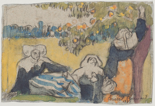 Emile Bernard - La Cueillette des pommes