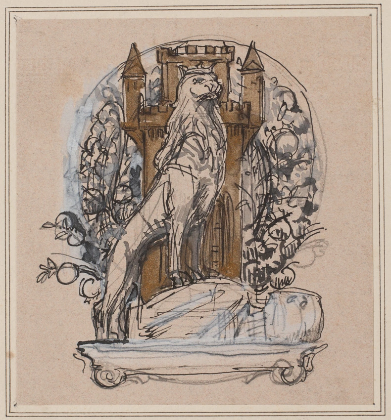 Dessin préparatoire pour l'illustration des Trophées de José Maria de Hérédia Etude d'un motif Dessin préparatoire pour l'illustration des Trophées de José Maria de Hérédia Etude d'un motif