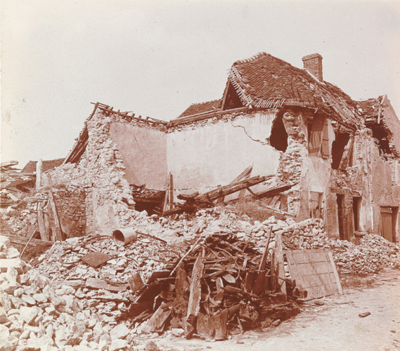 Charles Augustin Lhermitte - Maisons en ruines