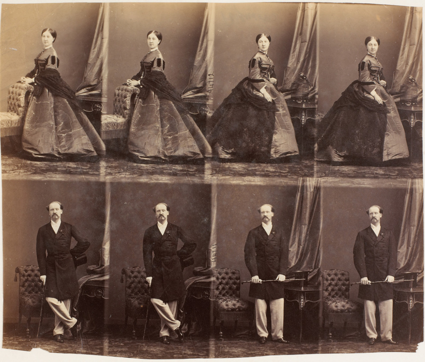 André Adolphe Eugène Disdéri - Colonel et Mme. Ferguson en huit poses, quatre ma...