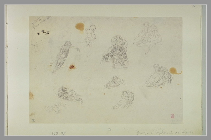 Jean-Baptiste Carpeaux - Neuf croquis pour le groupe d'Ugolin