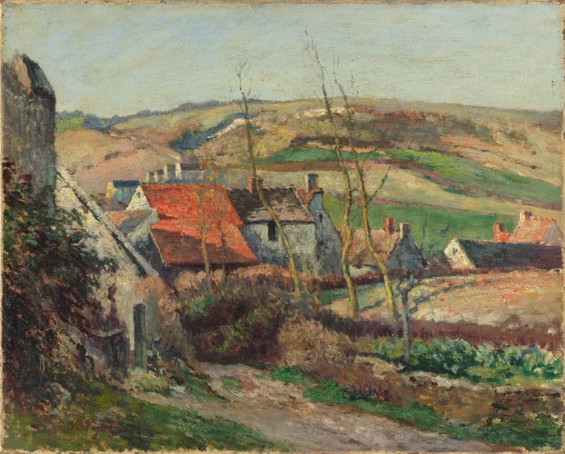 Victor Vignon - Paysage à Auvers-sur-Oise, maisons dans le vallon