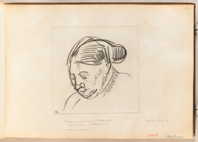 Paul Gauguin - Tête de vielle femme, penchée, de trois quarts à gauche