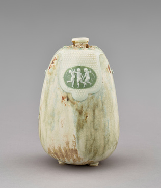 Taxile Maximin Doat - Vase coloquinthe à décor de médaillons