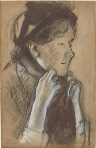 Edgar Degas - Jeune femme nouant les rubans de son chapeau