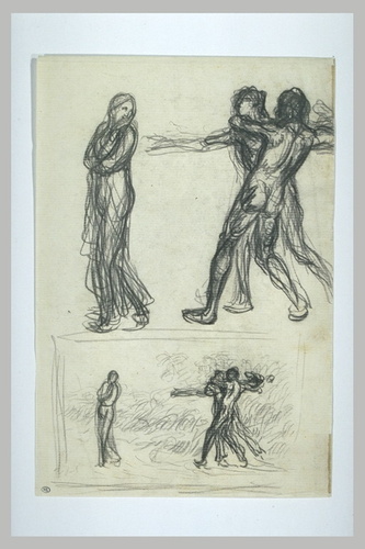 Jean-François Millet - Deux hommes se disputant une jeune femme