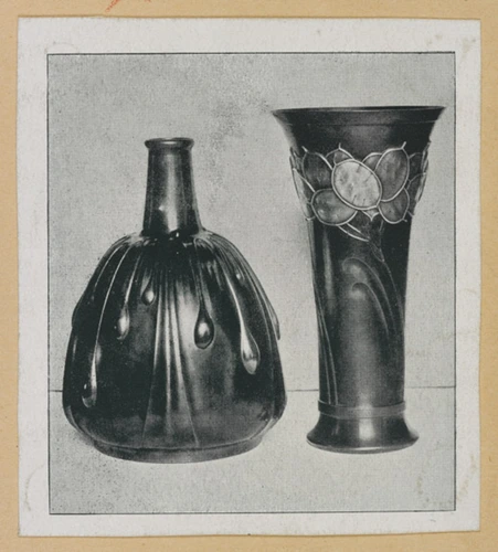 Lucien Bonvallet - Deux vases dont un à décor végétal de monnaie du pape