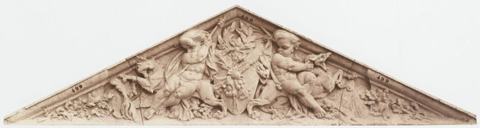Edouard Baldus - "La Guerre", sculpture d'Edmond Levêque, décor du palais du Lou...