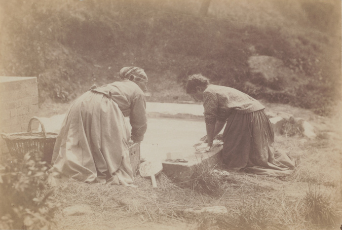 Anonyme - Deux femmes lavant le linge