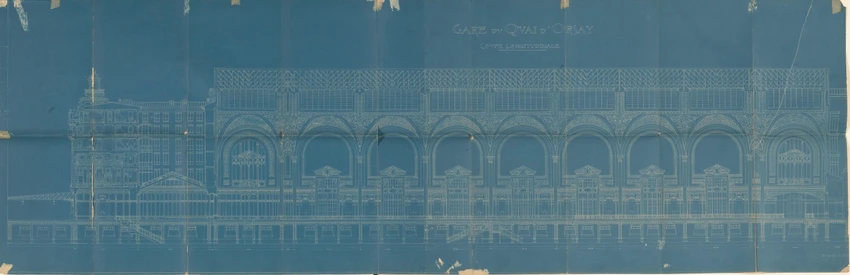 Victor Laloux - Gare d'Orsay, coupe longitudinale