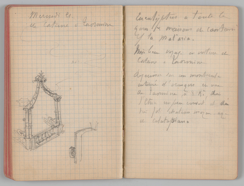Charles-Justin Le Coeur - Carnet de notes concernant son voyage en Italie