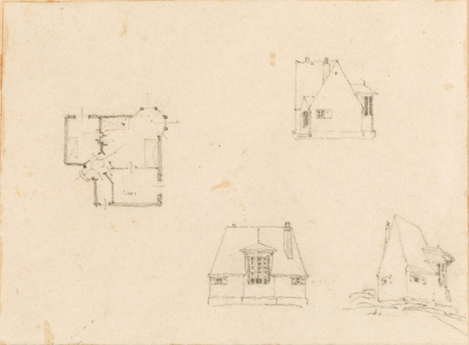 Marcel Guilleminault - Projet pour un atelier, élévation et plan