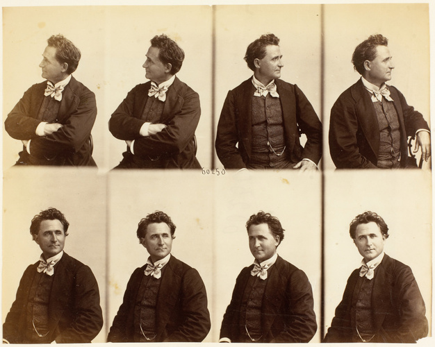 André Adolphe Eugène Disdéri - M. Lafontaine à mi-corps, en huit poses