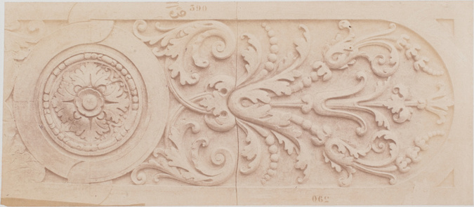 Édouard Baldus - Elément de décor du palais du Louvre, Paris