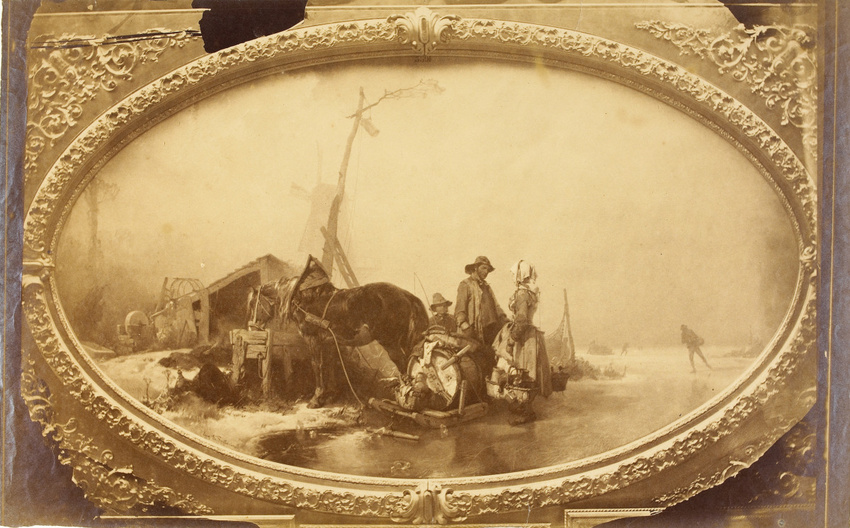 André Adolphe Eugène Disdéri - "L'hiver en Hollande", peinture de Eugène Le Poit...
