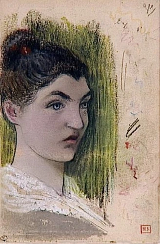 Charles Cottet - Tête de jeune femme