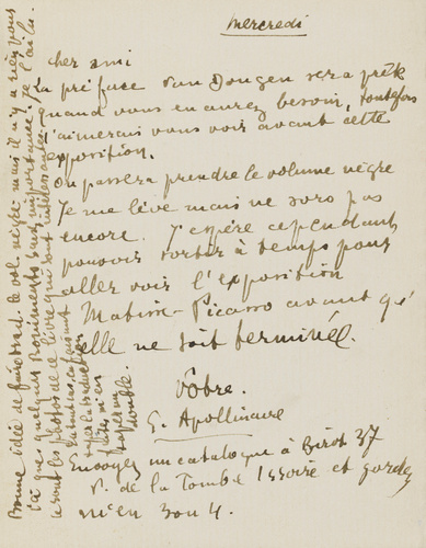 Guillaume Apollinaire - Correspondance manuscrite : Guillaume Apollinaire à Paul...