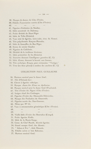 Guillaume Apollinaire - Catalogue d'exposition : Première exposition d'Art Nègre...