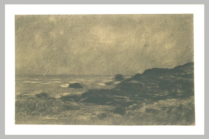 Auguste Pointelin - Paysage : mer au crépuscule