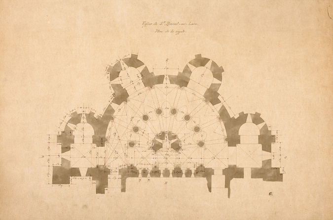 Juste Lisch - Eglise de Saint-Benoît-sur-Loire, plan de la crypte
