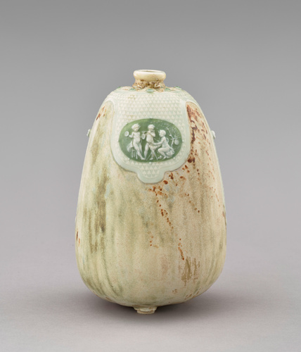 Taxile Maximin Doat - Vase coloquinthe à décor de médaillons