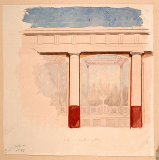 Ernest Hébert - Vue du décor de la Maison de Castor et Pollux à Pompei