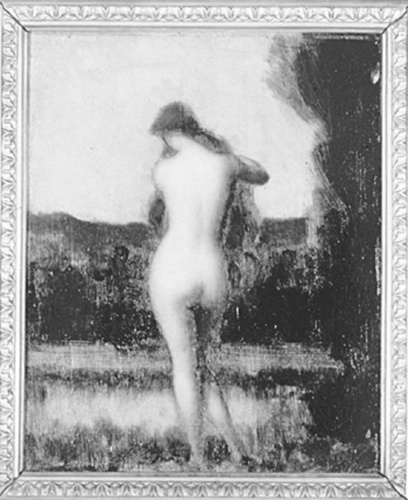 Jean-Jacques Henner - Femme nue debout vue de dos au bord d'un lac