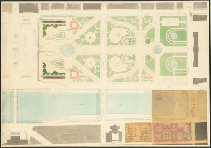 Joseph Olive - Projet de rajeunissement du jardin des Tuileries. Plan du jardin ...