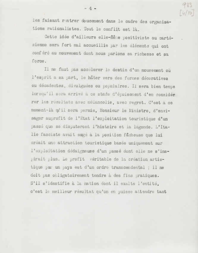 Paul Guillaume - Lettre ouverte à Monsieur le Ministre de l'Education Nationale