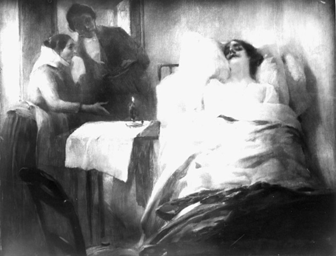 Albert Besnard - Etude de femme morte