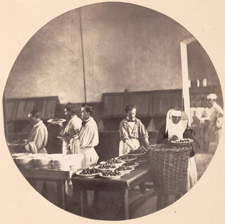 Asile impérial de Vincennes, les cuisines, la préparation du repas - Charles Nègre