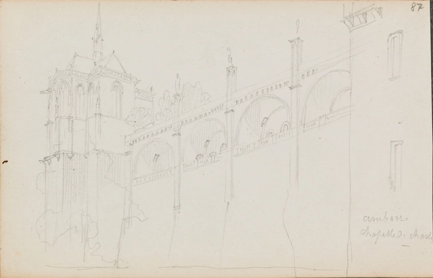 Louis Boitte - Amboise, château, les galeries de soutènement et chapelle Saint H...